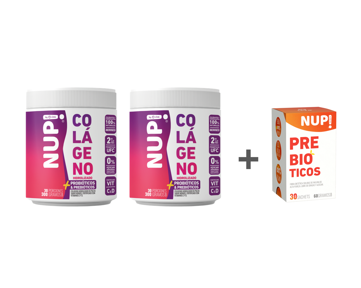 DUO NUP!® COLÁGENO + NUP!PREBIÓTICO GRATIS!!