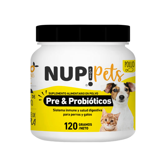 PRE Y PROBIÓTICOS PERROS Y GATOS NUP!PETS POLLO