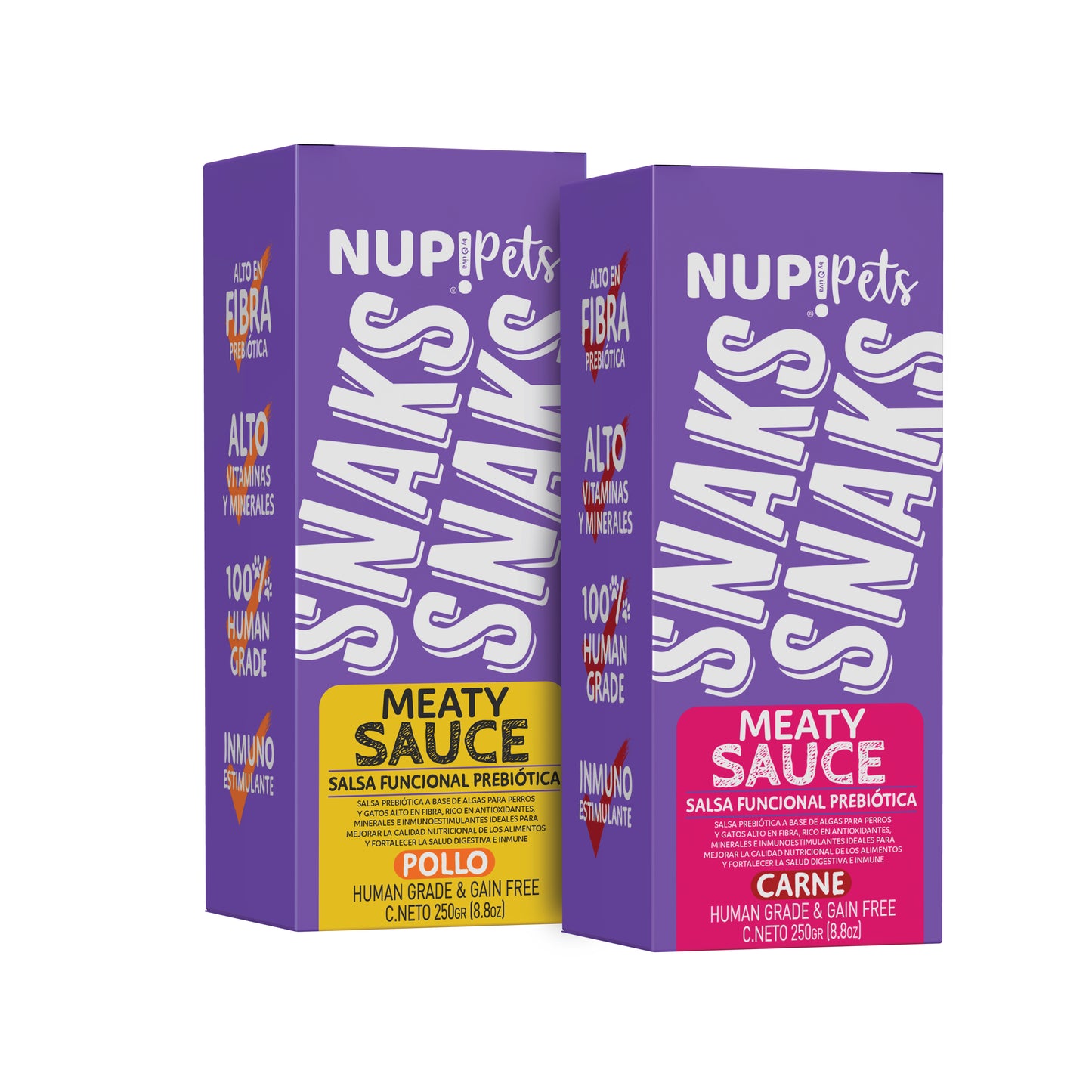 PACK SALSA NATURAL MEATY NUP!PETS CARNE Y POLLO PERROS Y GATOS