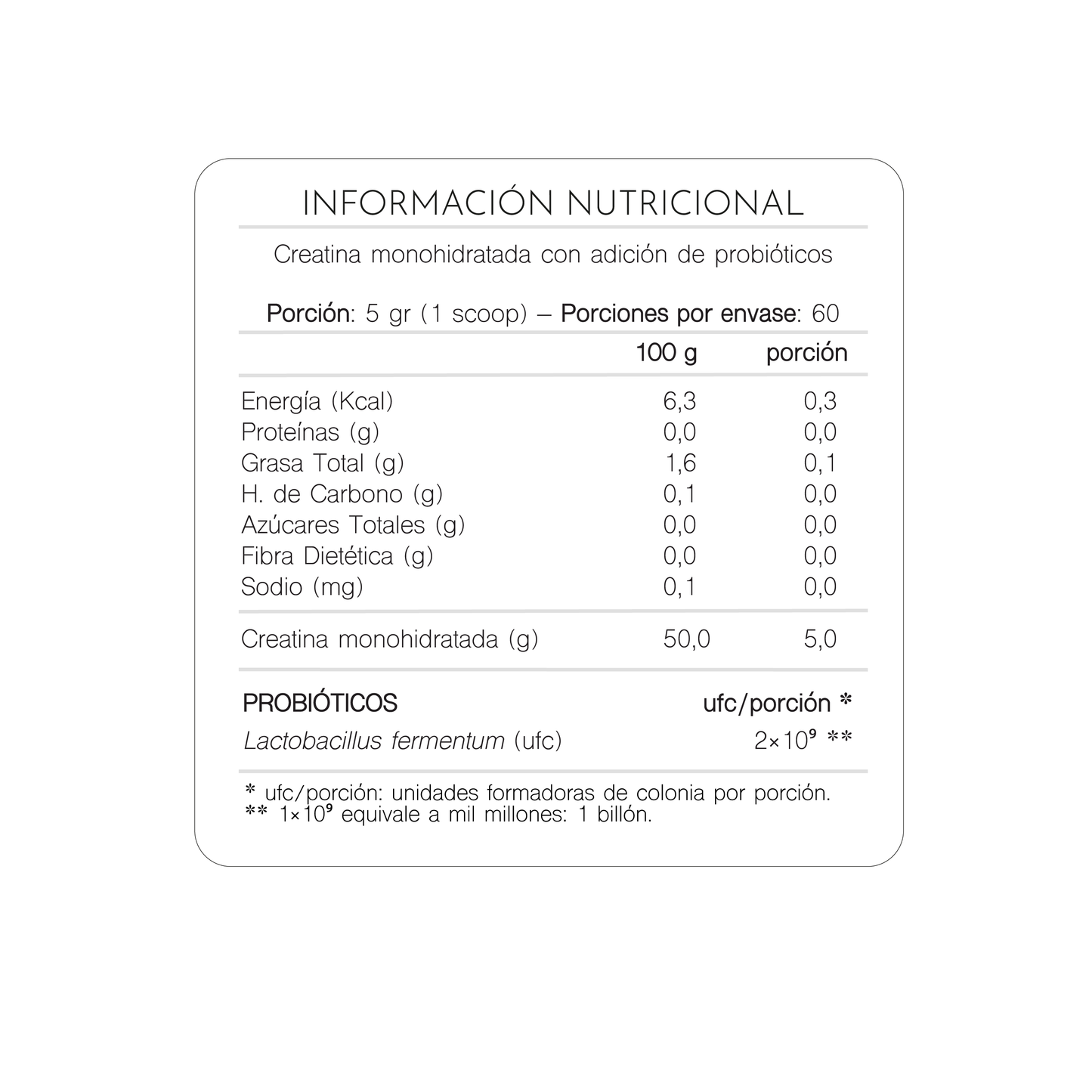 NUP!® APOLINARY CREATINA PROBIÓTICA 2billones (300 gr)