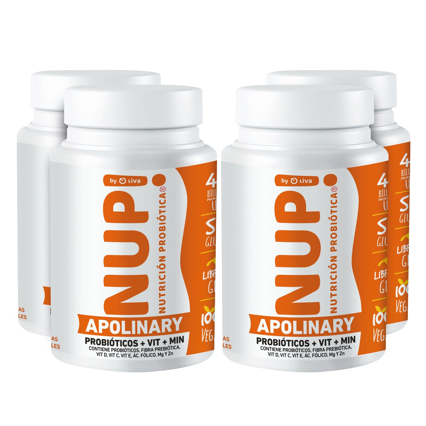 FAMILY PROBIÓTICOS NUP!® APOLINARY 45 Billones (4 frascos) + PREBIÓTICO GRATIS!