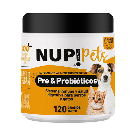 PRE Y PROBIÓTICOS PERROS Y GATOS NUP!PETS CARNE