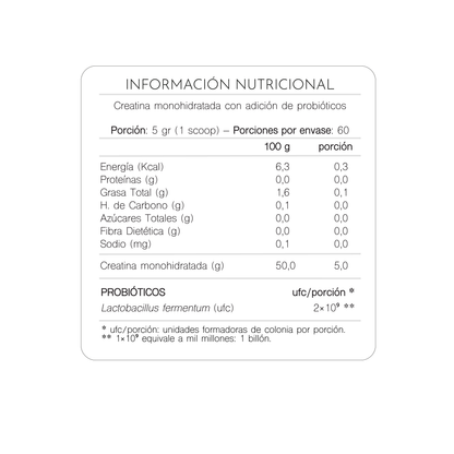 APOLINARY CREATINA PROBIÓTICA 2billones (300 gr)