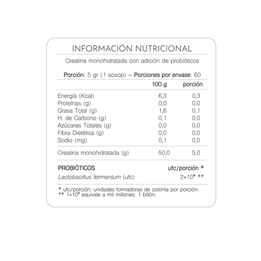 NUP!® APOLINARY CREATINA PROBIÓTICA 2billones (300 gr)